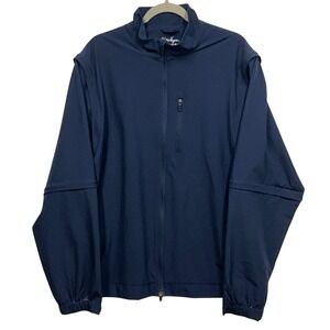 Walter Hagen Hydro Halt Navy Blue Golf Jacket Lightweight Men's L Convertible